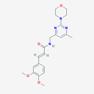 molecular formula C21H26N4O4 B2545926 (E)-3-(3,4-dimethoxyphenyl)-N-((6-methyl-2-morpholinopyrimidin-4-yl)methyl)acrylamide CAS No. 1798404-92-8