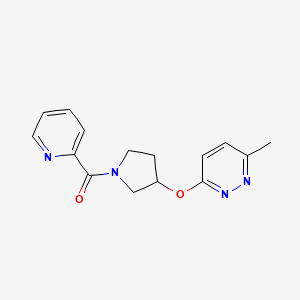 molecular formula C15H16N4O2 B2545932 (3-((6-Methylpyridazin-3-yl)oxy)pyrrolidin-1-yl)(pyridin-2-yl)methanone CAS No. 2034581-22-9