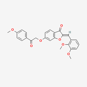molecular formula C26H22O7 B2545933 （Z）-2-(2,3-二甲氧基苄叉亚甲基)-6-(2-(4-甲氧基苯基)-2-氧代乙氧基)苯并呋喃-3(2H)-酮 CAS No. 622797-03-9