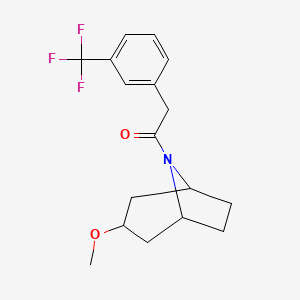 molecular formula C17H20F3NO2 B2545937 1-((1R,5S)-3-methoxy-8-azabicyclo[3.2.1]octan-8-yl)-2-(3-(trifluoromethyl)phenyl)ethanone CAS No. 2192745-74-5