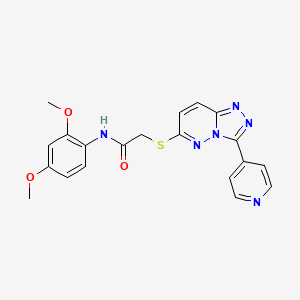 molecular formula C20H18N6O3S B2545953 N-(2,4-dimethoxyphenyl)-2-((3-(pyridin-4-yl)-[1,2,4]triazolo[4,3-b]pyridazin-6-yl)thio)acetamide CAS No. 868969-83-9