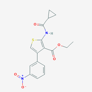 molecular formula C17H16N2O5S B254604 ethyl 2-[(cyclopropylcarbonyl)amino]-4-{3-nitrophenyl}-3-thiophenecarboxylate 