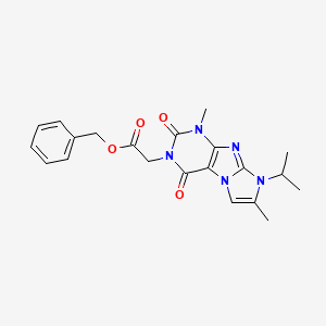 molecular formula C21H23N5O4 B2546051 benzyl 2-[1,7-dimethyl-2,4-dioxo-8-(propan-2-yl)-1H,2H,3H,4H,8H-imidazo[1,2-g]purin-3-yl]acetate CAS No. 878731-60-3