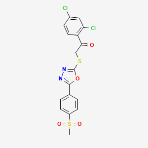 1-(2,4-Dichlorophenyl)-2-((5-(4-(methylsulfonyl)phenyl)-1,3,4-oxadiazol-2-yl)thio)ethanone