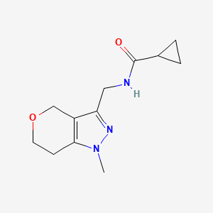 B2546166 N-((1-methyl-1,4,6,7-tetrahydropyrano[4,3-c]pyrazol-3-yl)methyl)cyclopropanecarboxamide CAS No. 1797860-46-8