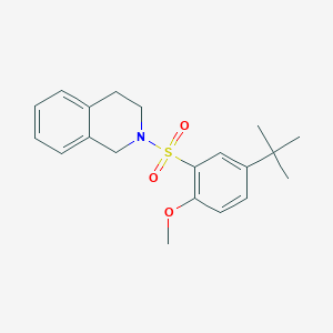 molecular formula C20H25NO3S B2546172 2-(5-Tert-butyl-2-methoxybenzenesulfonyl)-1,2,3,4-tetrahydroisoquinoline CAS No. 893775-91-2