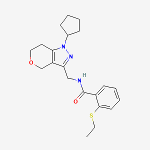 N-((1-cyclopentyl-1,4,6,7-tetrahydropyrano[4,3-c]pyrazol-3-yl)methyl)-2-(ethylthio)benzamide