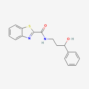 molecular formula C17H16N2O2S B2546191 N-(3-hydroxy-3-phenylpropyl)-1,3-benzothiazole-2-carboxamide CAS No. 1396876-30-4