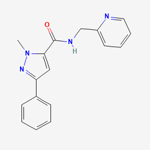 1-methyl-3-phenyl-N-(pyridin-2-ylmethyl)-1H-pyrazole-5-carboxamide