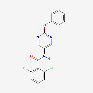 2-chloro-6-fluoro-N-(2-phenoxypyrimidin-5-yl)benzamide