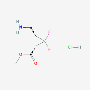 Methyl (1S,3R)-3-(aminomethyl)-2,2-difluorocyclopropane-1-carboxylate;hydrochloride