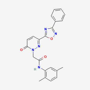 molecular formula C22H19N5O3 B2546202 N-(2,5-dimethylphenyl)-2-[6-oxo-3-(3-phenyl-1,2,4-oxadiazol-5-yl)-1,6-dihydropyridazin-1-yl]acetamide CAS No. 1251697-90-1