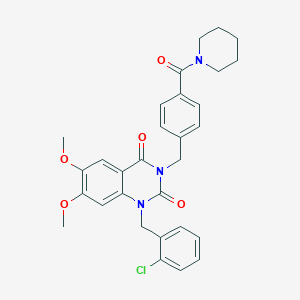 1-(2-chlorobenzyl)-6,7-dimethoxy-3-(4-(piperidine-1-carbonyl)benzyl)quinazoline-2,4(1H,3H)-dione