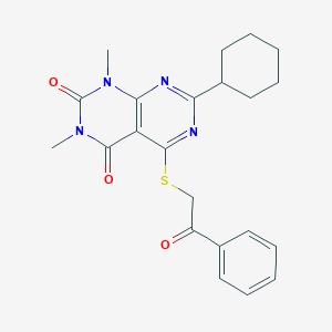 7-cyclohexyl-1,3-dimethyl-5-((2-oxo-2-phenylethyl)thio)pyrimido[4,5-d]pyrimidine-2,4(1H,3H)-dione