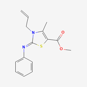 Methyl 4-methyl-2-phenylimino-3-prop-2-enyl-1,3-thiazole-5-carboxylate