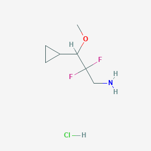 3-Cyclopropyl-2,2-difluoro-3-methoxypropan-1-amine;hydrochloride
