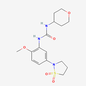 1-(5-(1,1-dioxidoisothiazolidin-2-yl)-2-methoxyphenyl)-3-(tetrahydro-2H-pyran-4-yl)urea