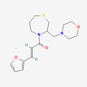 (E)-3-(furan-2-yl)-1-(3-(morpholinomethyl)-1,4-thiazepan-4-yl)prop-2-en-1-one