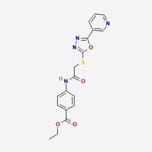 Ethyl 4-({[(5-pyridin-3-yl-1,3,4-oxadiazol-2-yl)thio]acetyl}amino)benzoate
