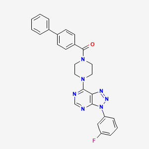 [1,1'-biphenyl]-4-yl(4-(3-(3-fluorophenyl)-3H-[1,2,3]triazolo[4,5-d]pyrimidin-7-yl)piperazin-1-yl)methanone