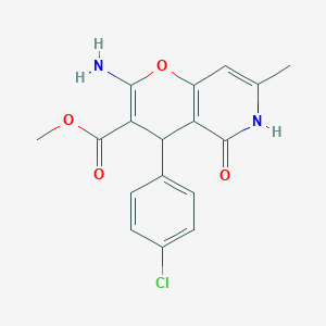 methyl 2-amino-4-(4-chlorophenyl)-7-methyl-5-oxo-5,6-dihydro-4H-pyrano[3,2-c]pyridine-3-carboxylate