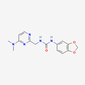 B2546269 1-(Benzo[d][1,3]dioxol-5-yl)-3-((4-(dimethylamino)pyrimidin-2-yl)methyl)urea CAS No. 1797078-83-1
