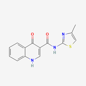 molecular formula C14H11N3O2S B2546271 4-hydroxy-N-(4-methylthiazol-2-yl)quinoline-3-carboxamide CAS No. 946340-04-1