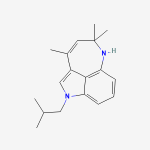 molecular formula C18H24N2 B2546273 3,5,5-trimethyl-1-(2-methylpropyl)-5,6-dihydro-1H-azepino[4,3,2-cd]indole CAS No. 1807988-30-2