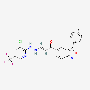 3-{2-[3-Chloro-5-(trifluoromethyl)-2-pyridinyl]hydrazino}-1-[3-(4-fluorophenyl)-2,1-benzisoxazol-5-yl]-2-propen-1-one