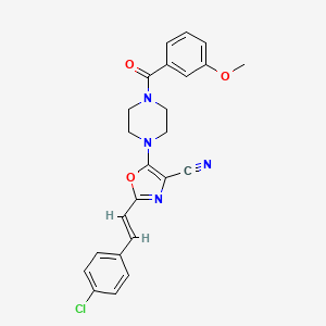 (E)-2-(4-chlorostyryl)-5-(4-(3-methoxybenzoyl)piperazin-1-yl)oxazole-4-carbonitrile