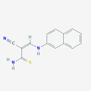 (2Z)-2-cyano-3-(naphthalen-2-ylamino)prop-2-enethioamide