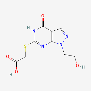 {[1-(2-hydroxyethyl)-4-oxo-4,5-dihydro-1H-pyrazolo[3,4-d]pyrimidin-6-yl]thio}acetic acid