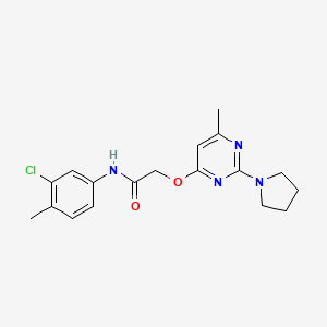 molecular formula C18H21ClN4O2 B2546304 N-(3-chloro-4-methylphenyl)-2-{[6-methyl-2-(pyrrolidin-1-yl)pyrimidin-4-yl]oxy}acetamide CAS No. 1226443-70-4