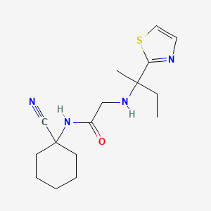 molecular formula C16H24N4OS B2546322 N-(1-Cyanocyclohexyl)-2-[2-(1,3-thiazol-2-yl)butan-2-ylamino]acetamide CAS No. 1436191-09-1