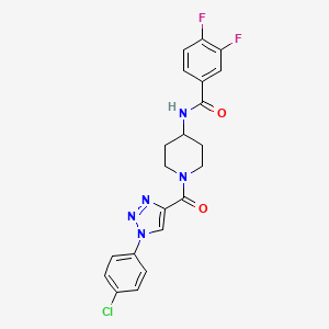 molecular formula C21H18ClF2N5O2 B2546332 N-(1-(1-(4-chlorophenyl)-1H-1,2,3-triazole-4-carbonyl)piperidin-4-yl)-3,4-difluorobenzamide CAS No. 1251550-92-1