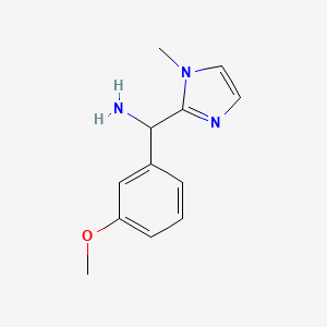 molecular formula C12H15N3O B2546383 C-(3-Methoxy-phenyl)-C-(1-methyl-1H-imidazol-2-yl)-methylamine CAS No. 875164-44-6