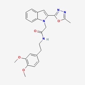 molecular formula C23H24N4O4 B2546453 N-(3,4-dimethoxyphenethyl)-2-(2-(5-methyl-1,3,4-oxadiazol-2-yl)-1H-indol-1-yl)acetamide CAS No. 923193-85-5