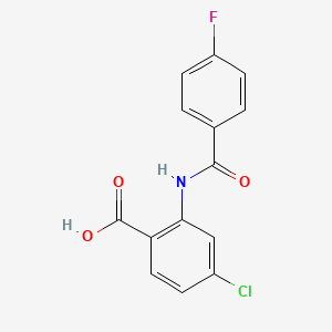 molecular formula C14H9ClFNO3 B2546471 4-Chloro-2-(4-fluorobenzamido)benzoic acid CAS No. 38464-02-7
