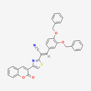 molecular formula C35H24N2O4S B2546479 (E)-3-(3,4-bis(benzyloxy)phenyl)-2-(4-(2-oxo-2H-chromen-3-yl)thiazol-2-yl)acrylonitrile CAS No. 476649-08-8