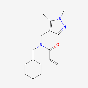 molecular formula C16H25N3O B2546482 N-(Cyclohexylmethyl)-N-[(1,5-dimethylpyrazol-4-yl)methyl]prop-2-enamide CAS No. 2411254-97-0