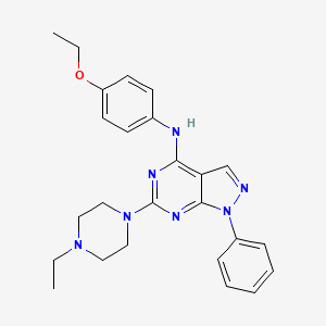 molecular formula C25H29N7O B2546490 N-(4-ethoxyphenyl)-6-(4-ethylpiperazin-1-yl)-1-phenyl-1H-pyrazolo[3,4-d]pyrimidin-4-amine CAS No. 946289-93-6