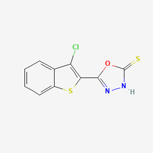 molecular formula C10H5ClN2OS2 B2546510 5-(3-Chloro-1-benzothiophen-2-yl)-1,3,4-oxadiazole-2-thiol 