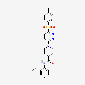 molecular formula C25H28N4O3S B2546566 N-(2-ethylphenyl)-1-[6-(4-methylbenzenesulfonyl)pyridazin-3-yl]piperidine-4-carboxamide CAS No. 1021224-50-9