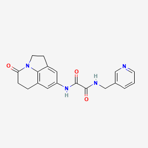 molecular formula C19H18N4O3 B2546574 N-{11-oxo-1-azatricyclo[6.3.1.0^{4,12}]dodeca-4(12),5,7-trien-6-yl}-N'-[(pyridin-3-yl)methyl]ethanediamide CAS No. 898462-17-4