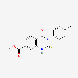molecular formula C17H14N2O3S B2546595 Methyl 3-(4-methylphenyl)-4-oxo-2-thioxo-1,2,3,4-tetrahydroquinazoline-7-carboxylate CAS No. 1114620-48-2