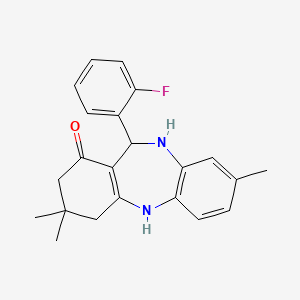 6-(2-fluorophenyl)-3,9,9-trimethyl-6,8,10,11-tetrahydro-5H-benzo[b][1,4]benzodiazepin-7-one