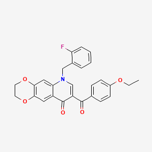 B2546623 8-(4-Ethoxybenzoyl)-6-[(2-fluorophenyl)methyl]-2,3-dihydro-[1,4]dioxino[2,3-g]quinolin-9-one CAS No. 872198-12-4