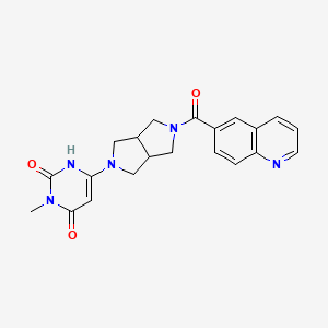 3-Methyl-6-[5-(quinoline-6-carbonyl)-1,3,3a,4,6,6a-hexahydropyrrolo[3,4-c]pyrrol-2-yl]-1H-pyrimidine-2,4-dione