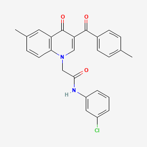 N-(3-chlorophenyl)-2-(6-methyl-3-(4-methylbenzoyl)-4-oxoquinolin-1(4H)-yl)acetamide