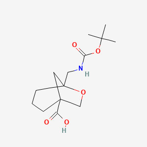 5-[[(2-Methylpropan-2-yl)oxycarbonylamino]methyl]-6-oxabicyclo[3.2.1]octane-1-carboxylic acid